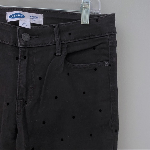 Old Navy black Swiss dot Rockstar Super Skinny Ankle jeans - Picture 2 of 6